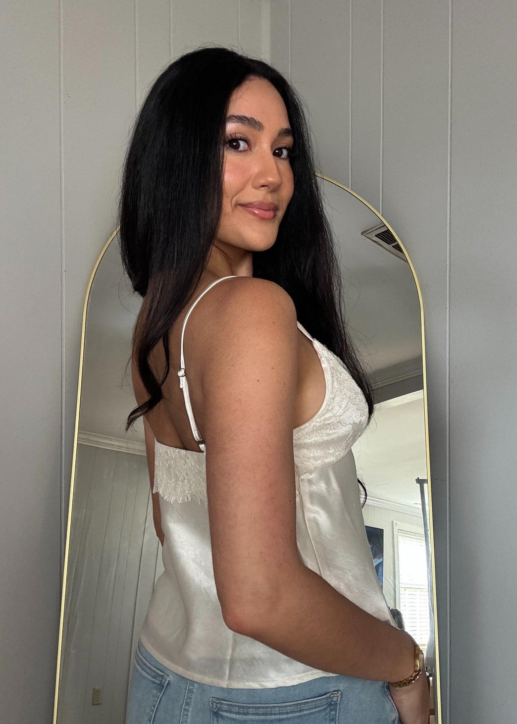 ECRU SATIN TANK