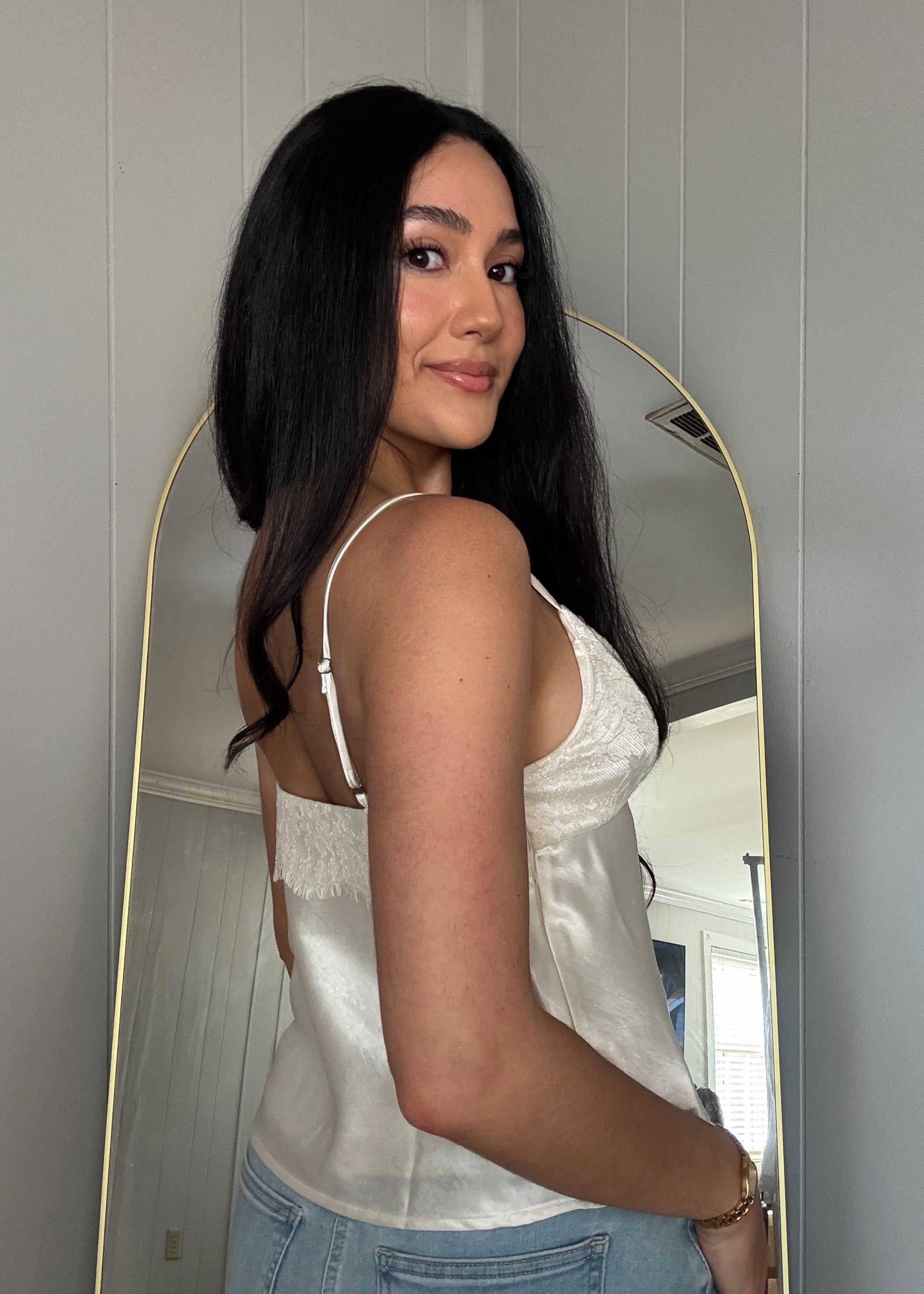 ECRU SATIN TANK