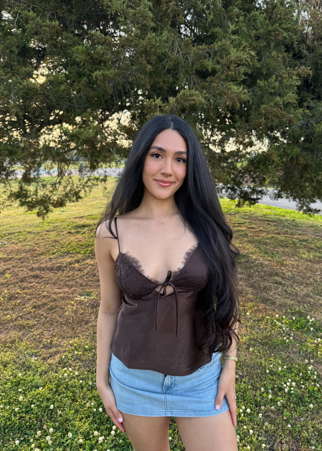 MOCHA SATIN TANK