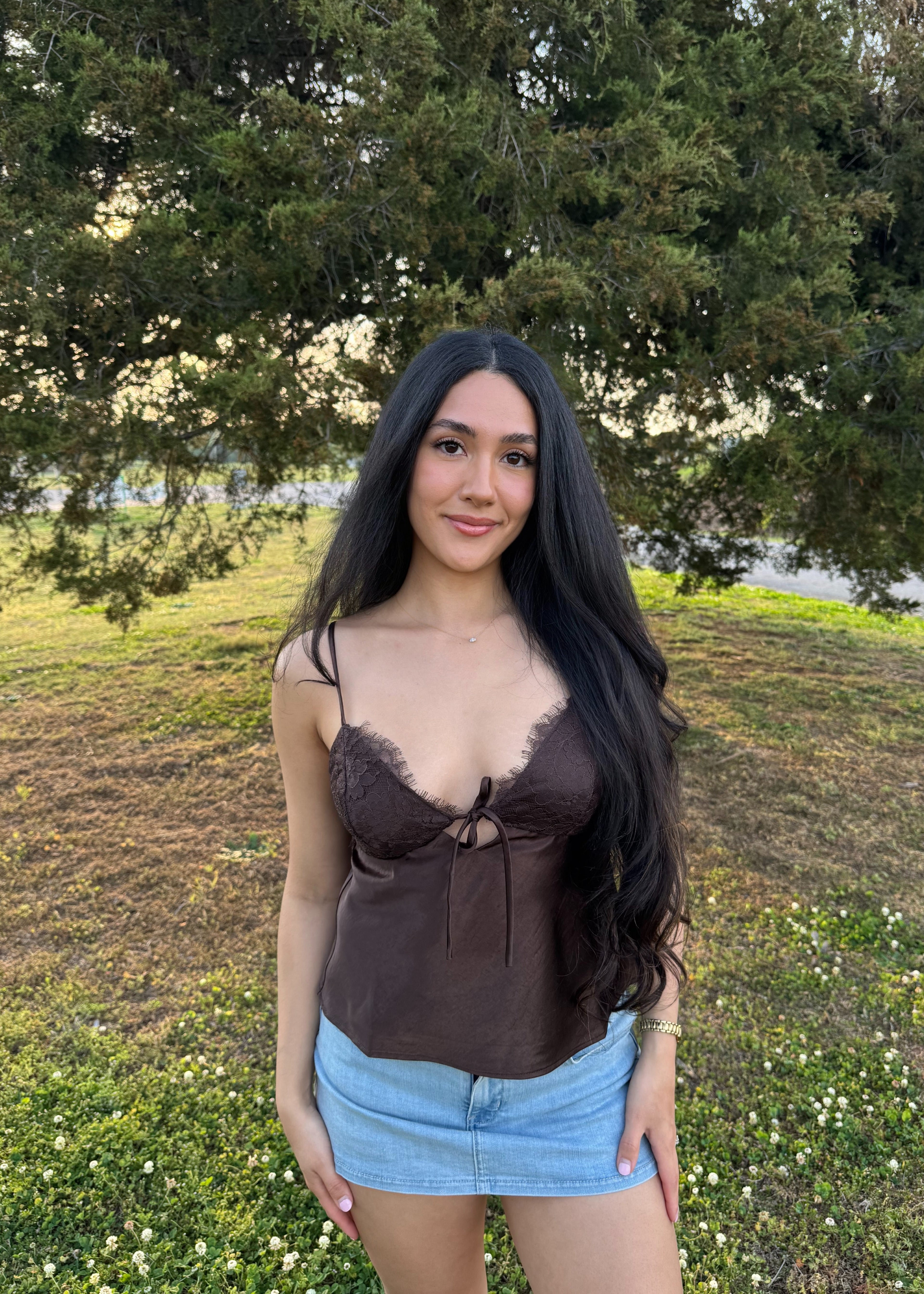 MOCHA SATIN TANK