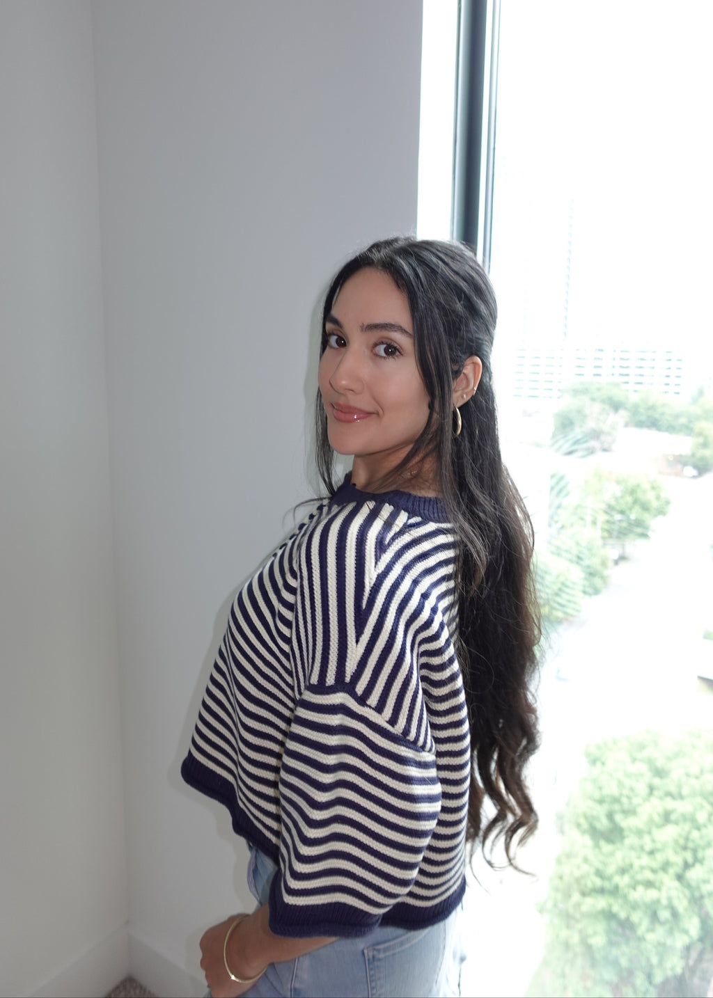 NAVY LINE CARDIGAN