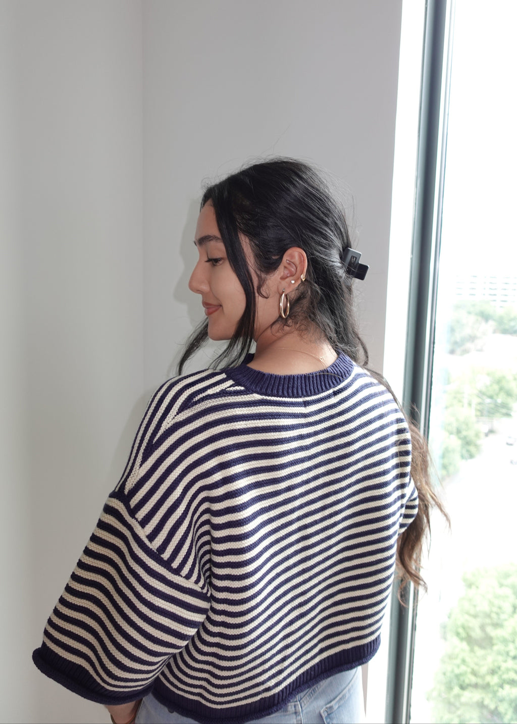 NAVY LINE CARDIGAN