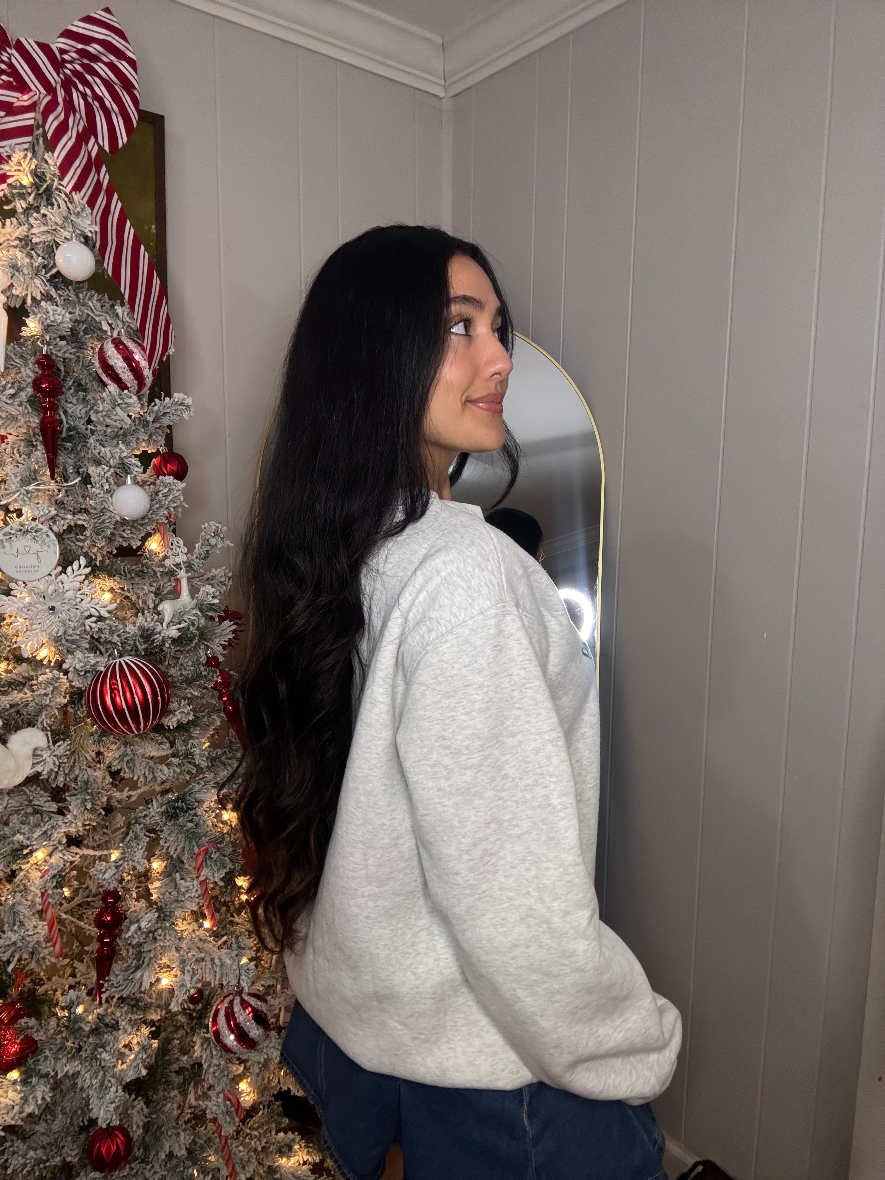 Merry Every Thing Embroidered Sweatshirt - Grey