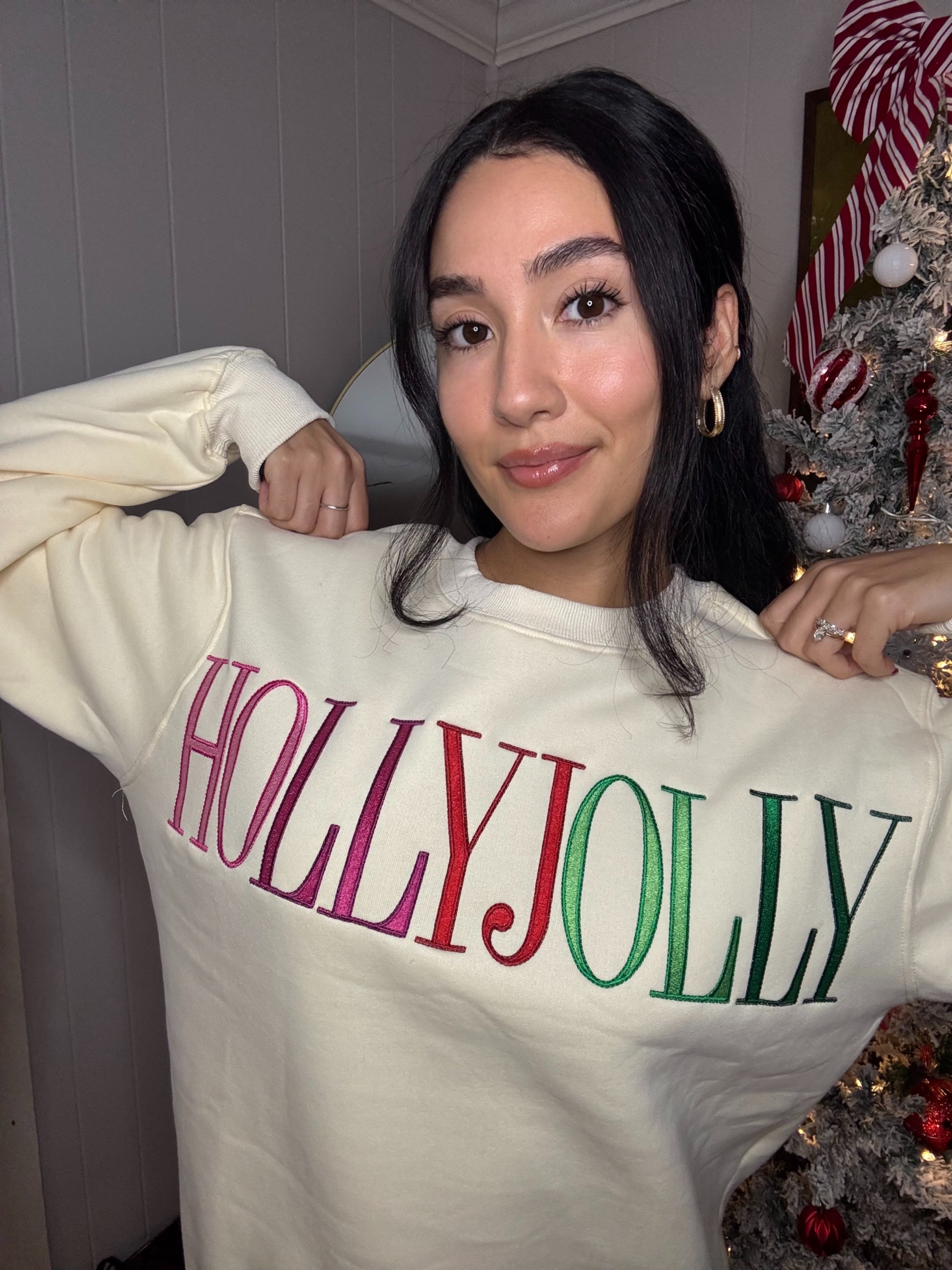 Holly Jolly Embroidered Sweatshirt