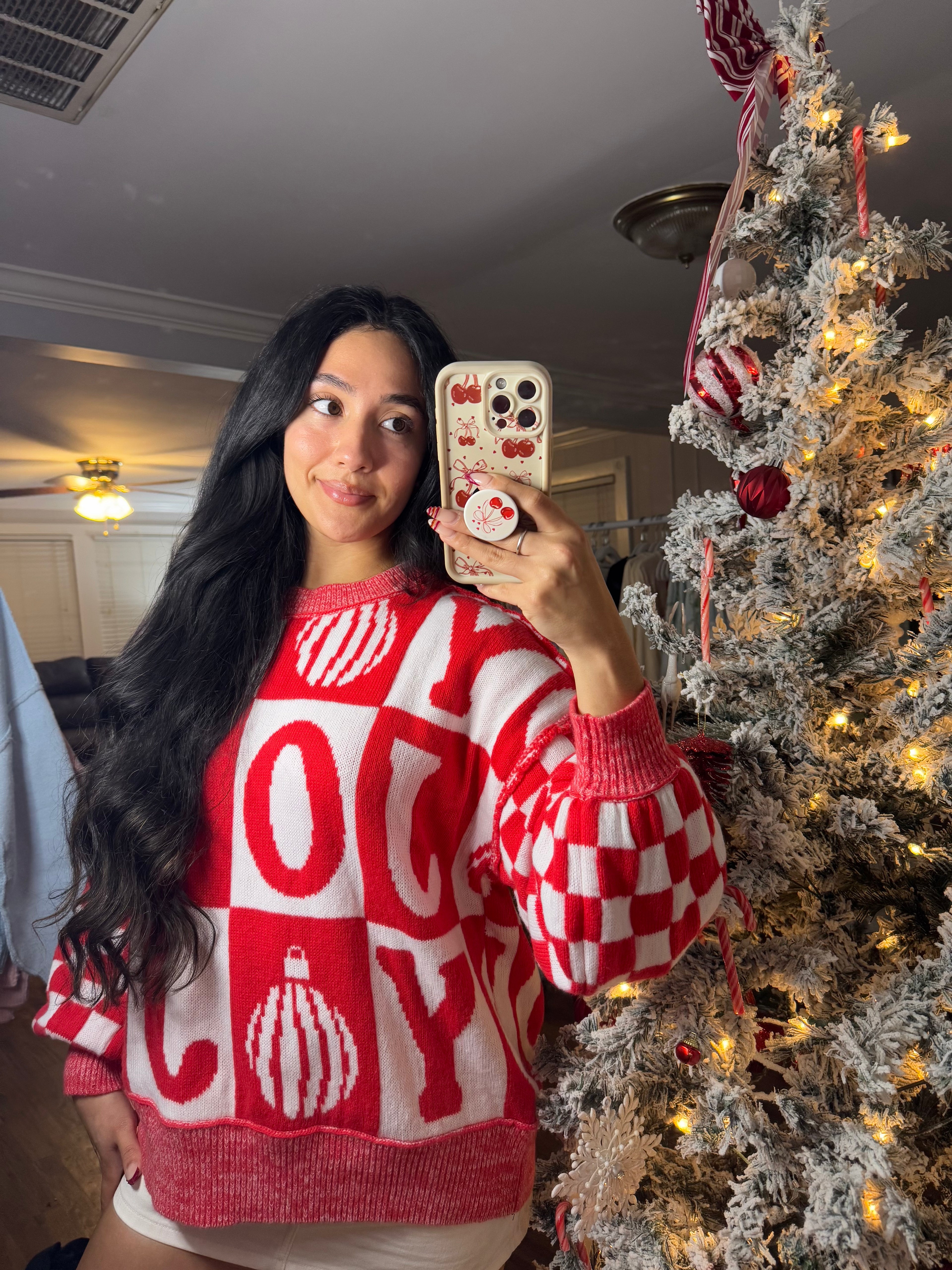 Cozy Joy Knit Sweater - Red